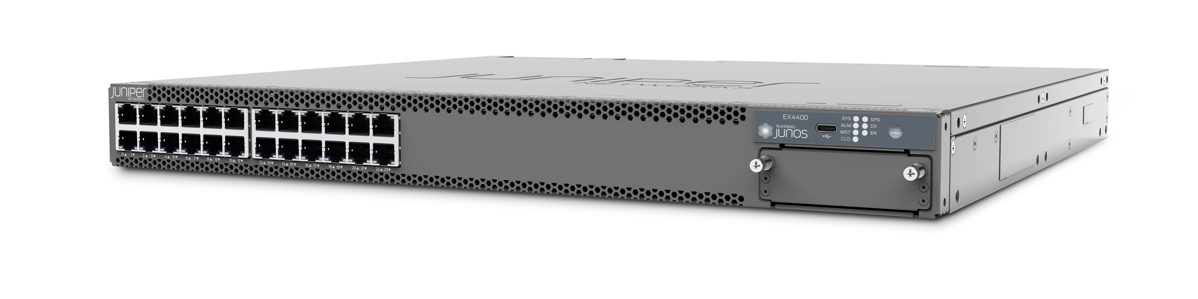 Ex4400 24t Dc 24x1g Switch With 4x25g And 2x100g Uplink Stacking Ports Dc Power Supply Macsec Aes256